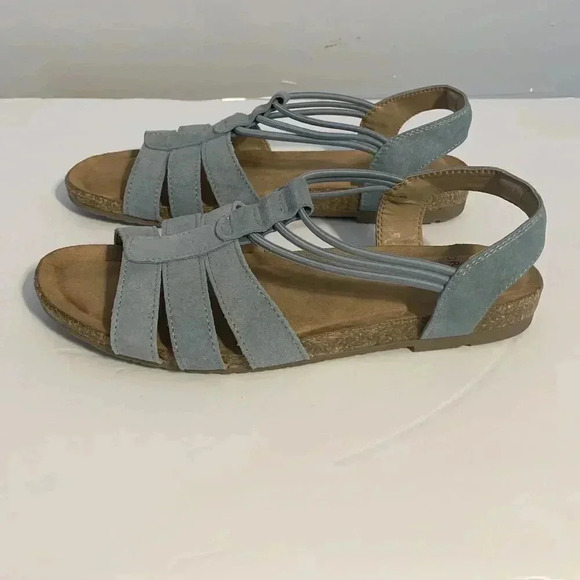 EARTH ORIGINS Leather Sandals Sling Back Laney Moroccan Blue Size 9.5 - Picture 2 of 6